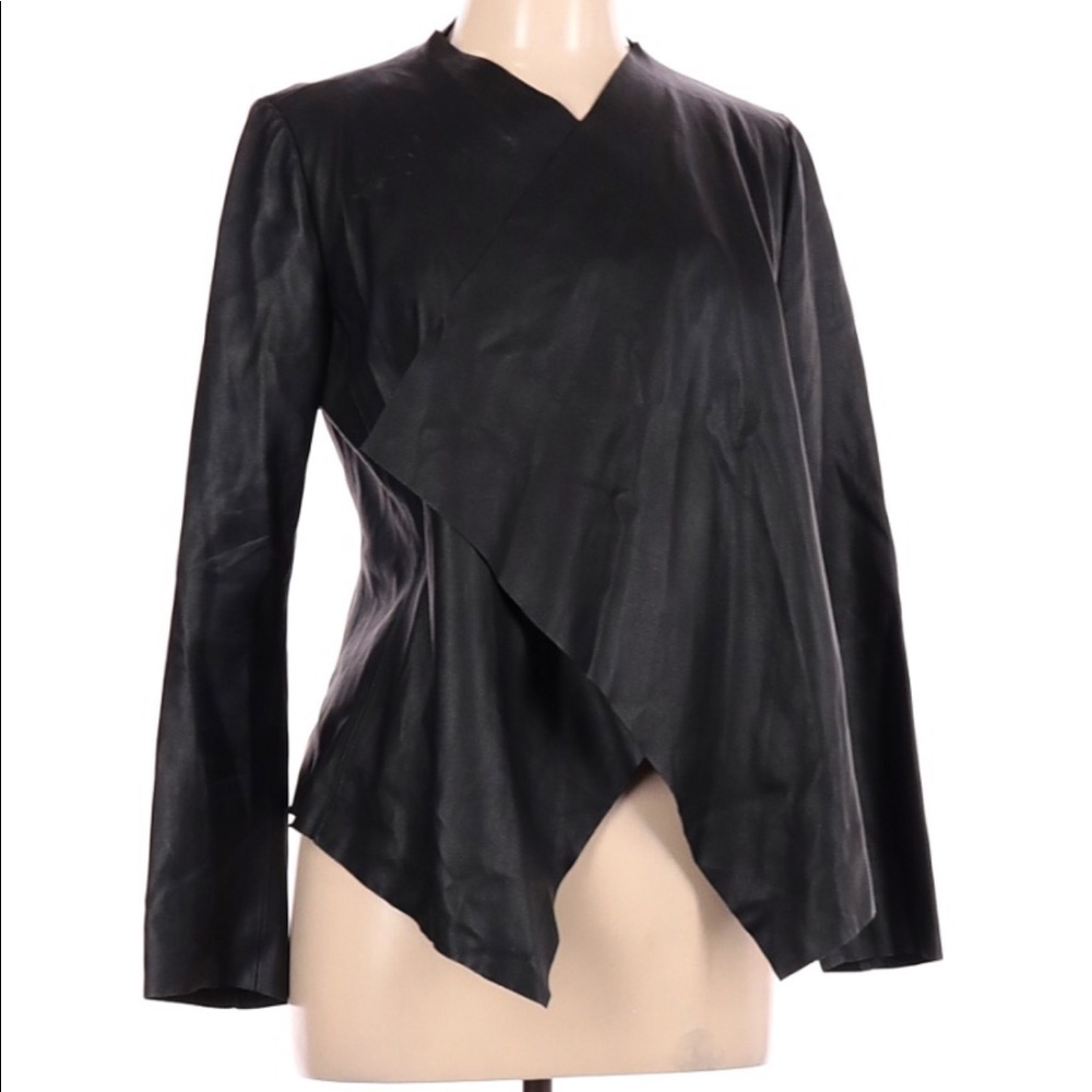 Zara Vegan Leather, Open Front Blazer